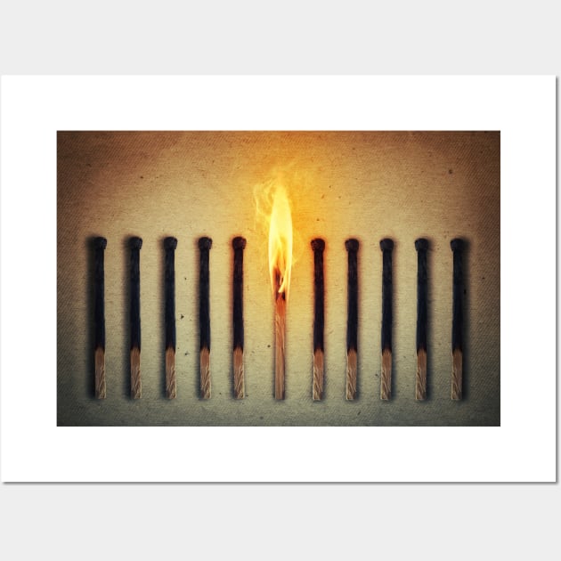 match burning alone Wall Art by psychoshadow